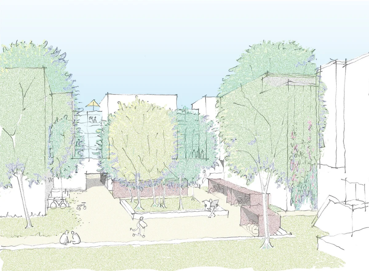 In der grossen Wohnüberbauung  Pestalozzistrasse in Wetzikon wird es einen grünen Innenhof geben.